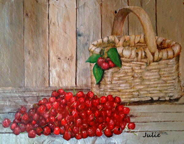 Cherry Picking Day on a Metal Print