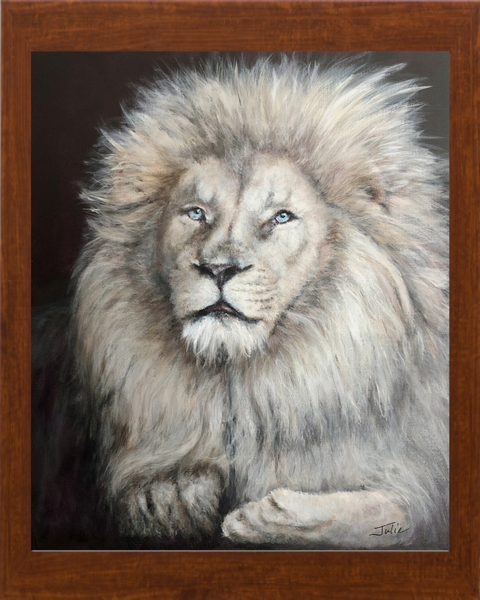 White Lion on Canvas Prints