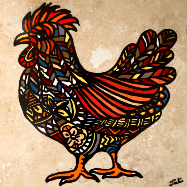 Fancy Chicken on a Metal Print