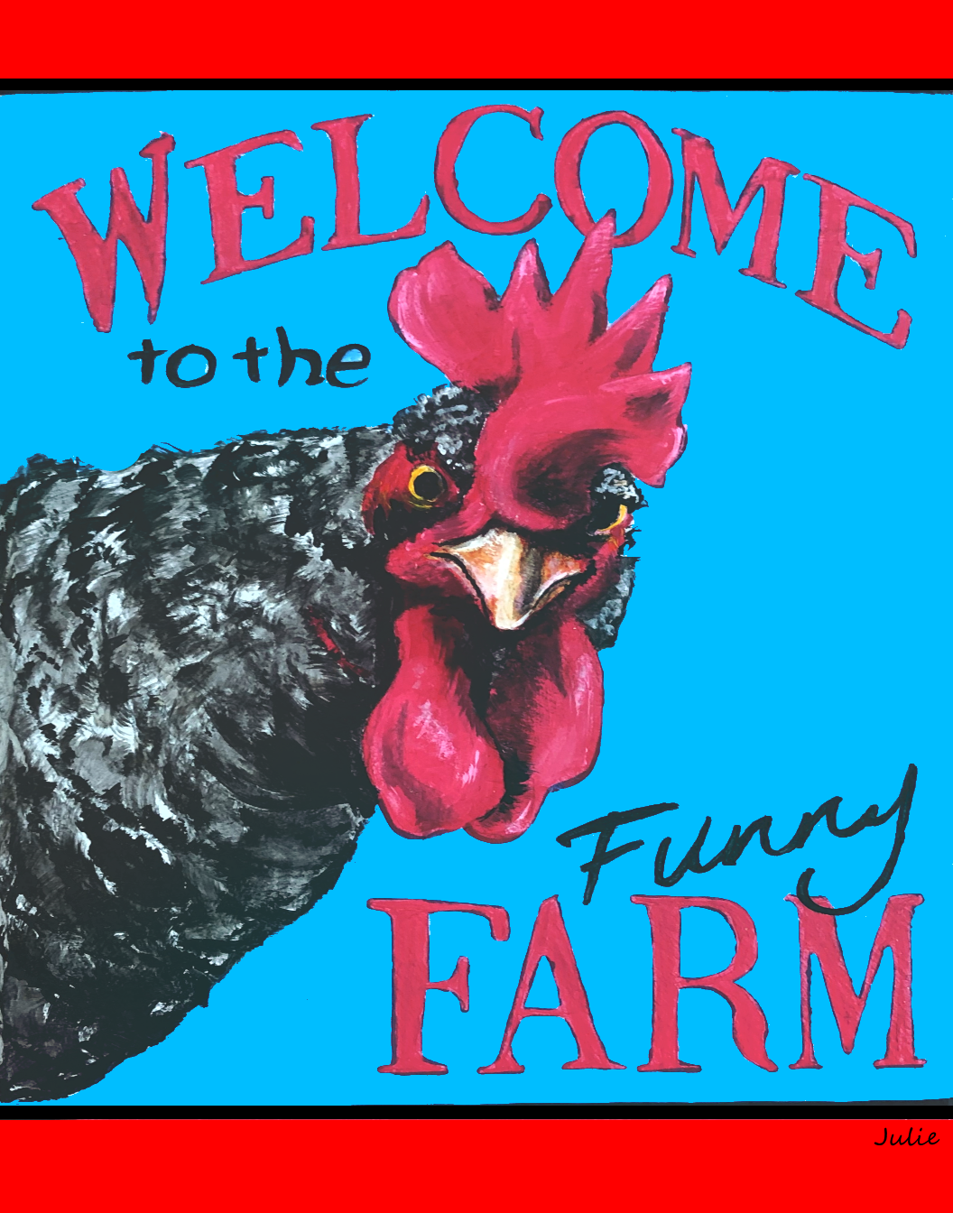 A Rooster's Funny Farm Mouse Pad