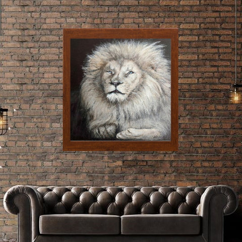 White Lion on Canvas Prints
