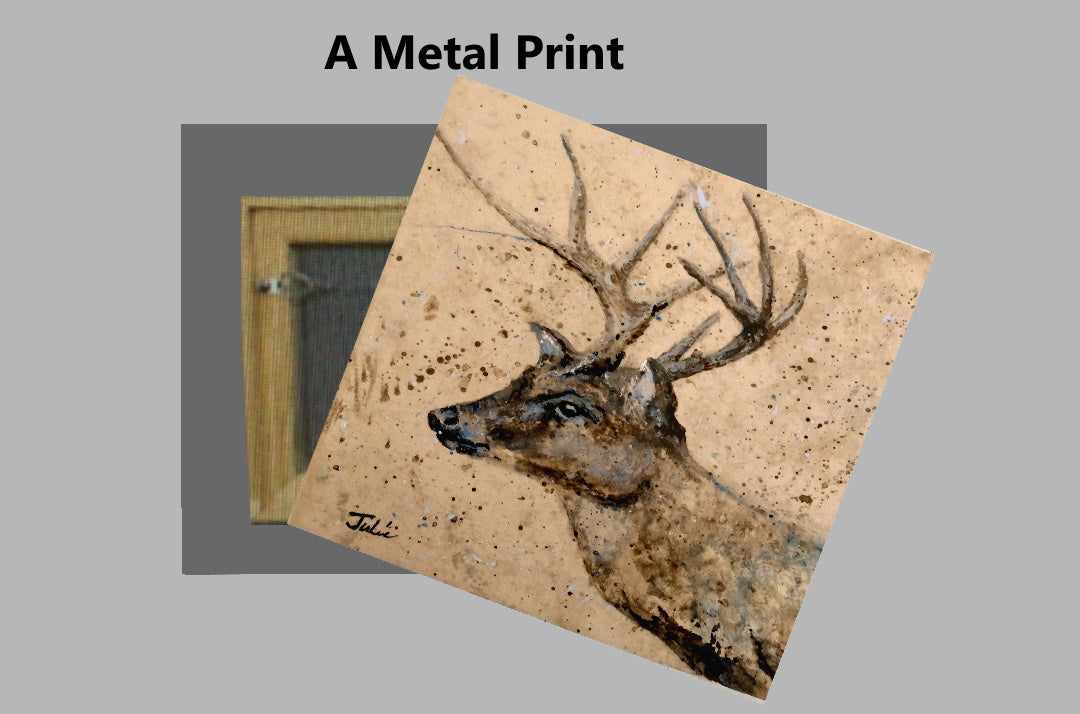 Deer in Camouflage on a Metal Print