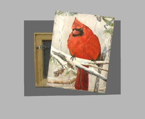 Cardinal on a Metal Print