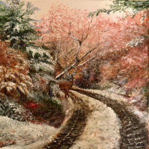 Snowy Country Road Mouse Pad