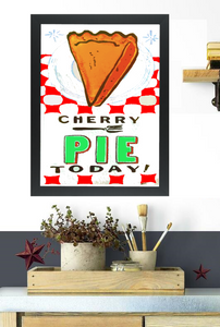 Retro Cherry Pie on Canvas Prints