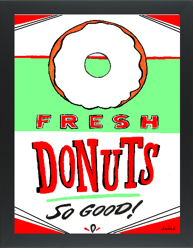 Retro Donuts on Canvas Prints