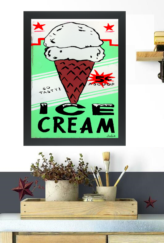 Retro Ice Cream on Canvas Prints