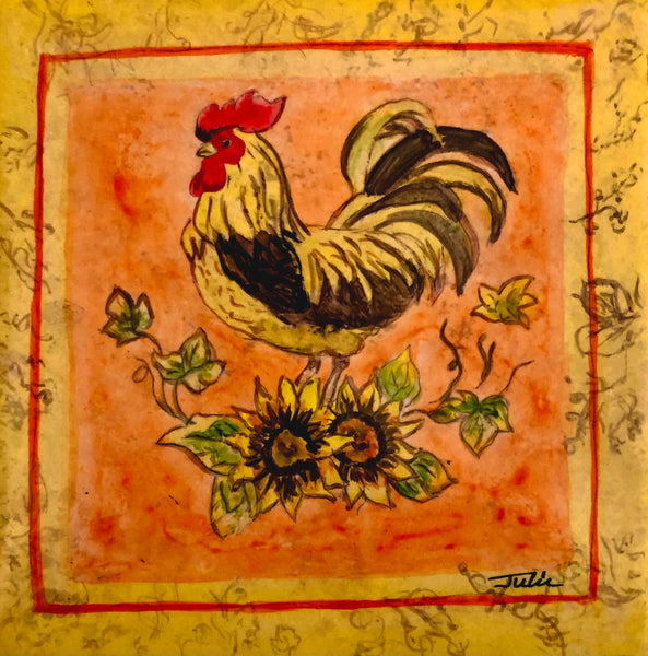 Rooster Retro on Canvas Prints