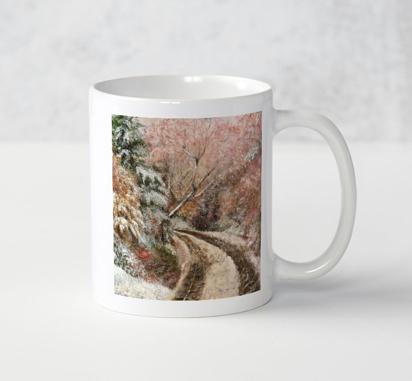 Snowy Country Road Coffee Mug