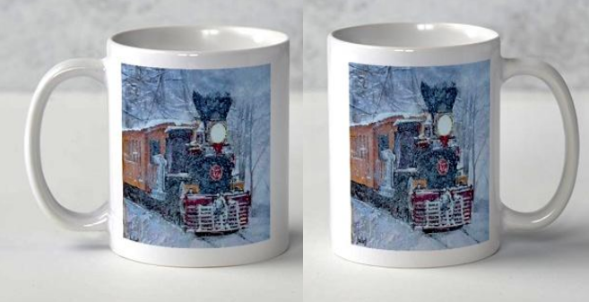 Train in the Snow Coffee Mug