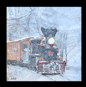 Train in the Snow Mouse Pad